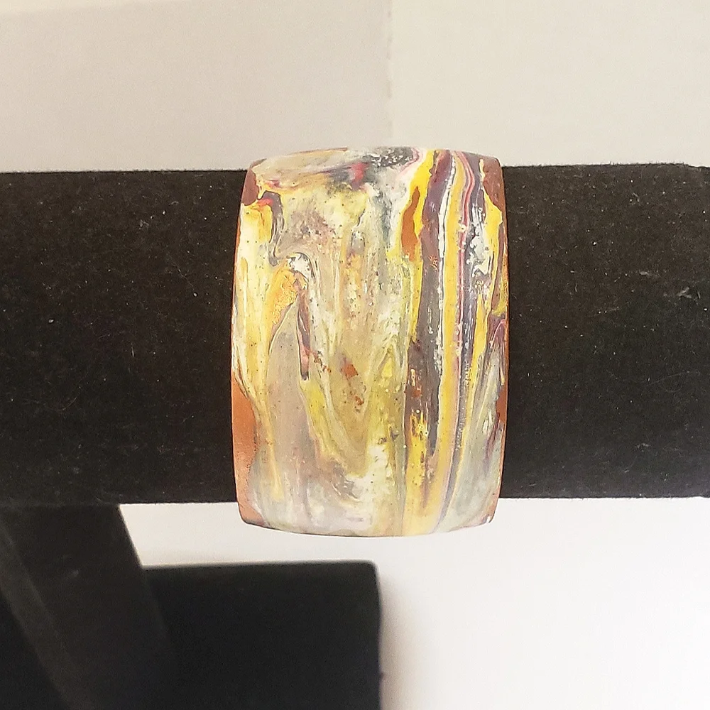 Hand Painted Acrylic Pour Painting Cuff Bracelet